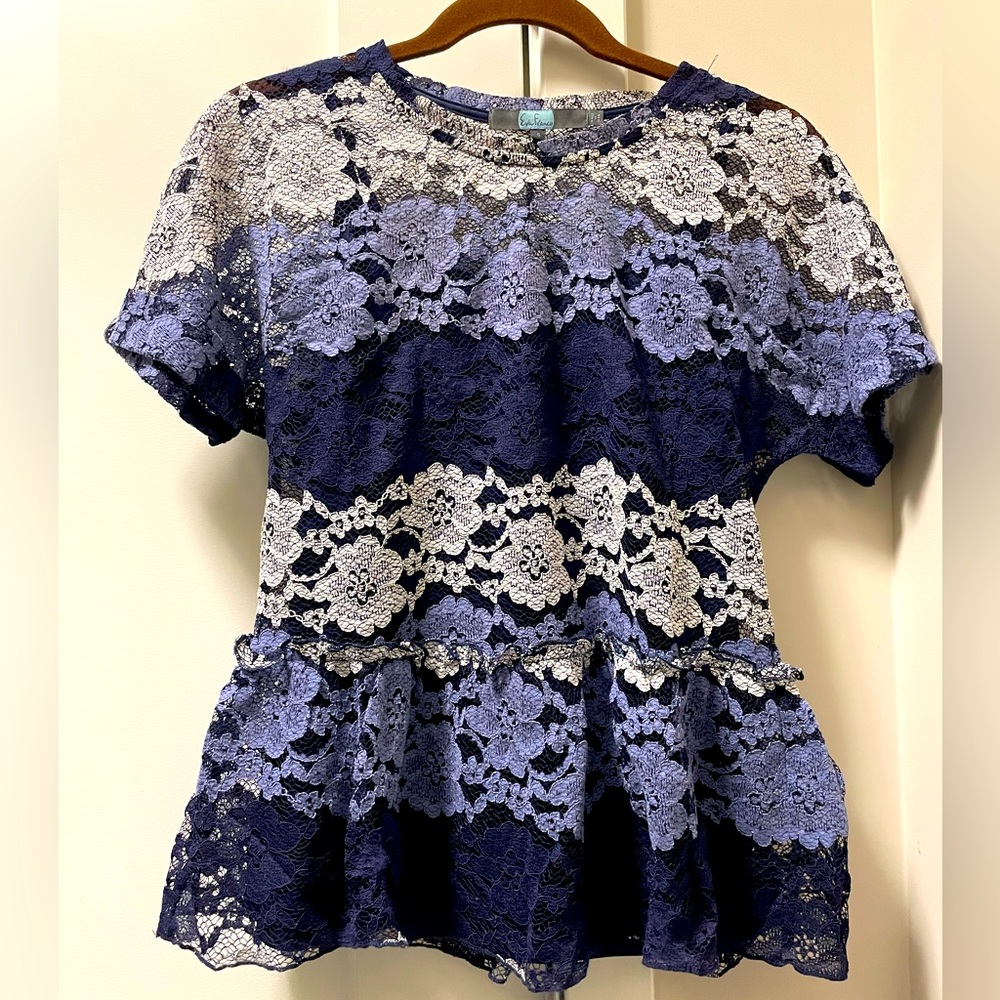 Short sleeve lace top with camisole